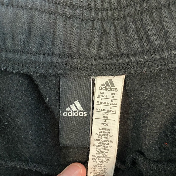 Adidas 3 Stripe Black and White Sweats Size M - Picture 6 of 6